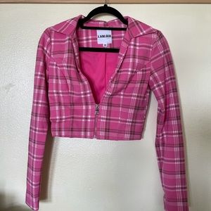 Iamgia cropped plaid polaris top